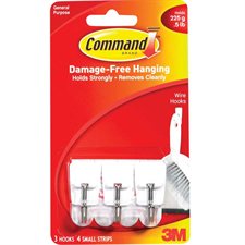 Command™ Utensil Hooks 3 hooks and 4 strips white