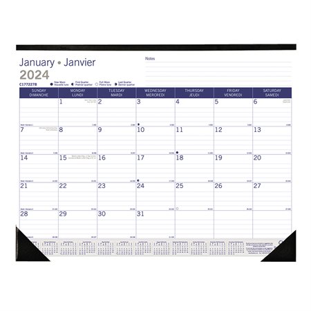 DuraGlobe Monthly Desk Pad Calendar (2023) bilingual