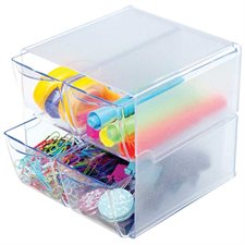 Stackable Cube Organizer 4 drawers transparent