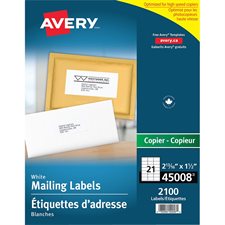 White Mailing Labels for Copier 2-13/16 x 1-1/2" (2100)