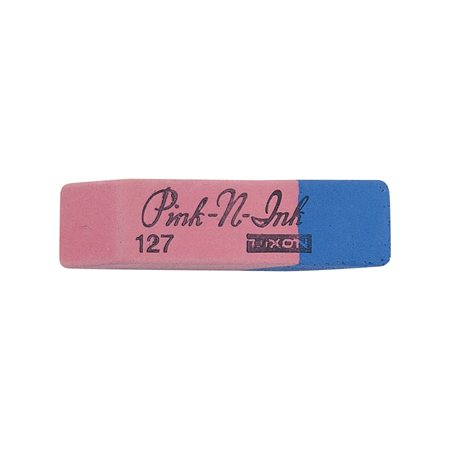 Pink Pearl® Eraser Pink-N-Ink 127. For lead and ink.