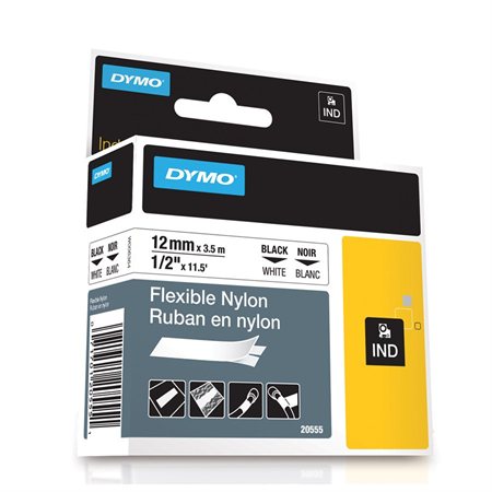 Rhino Industrial Printing Tape Cassette Nylon 1 / 2" (white)