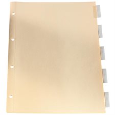 Insertable Tab Dividers Legal. 4-hole punched. Clear. 5 tabs