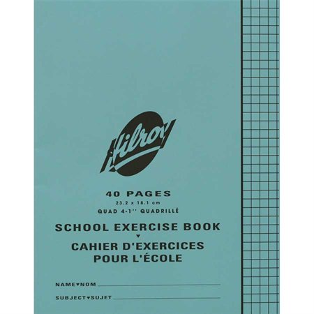 Quadruled exercise notebook