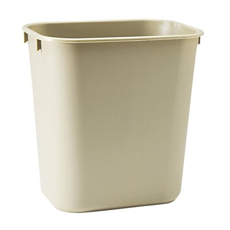 Deskside Wastebasket Small, 12.9L, 11-3 / 8 x 8-1 / 4 x 12-1 / 8"H beige