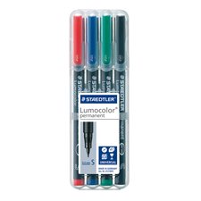 Lumocolor® Permanent Marker Super fine. 0.4 mm Package of 4 assorted colours