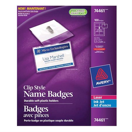 Identification badges with clip