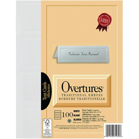 "Overtures" Embossed Tent Cards