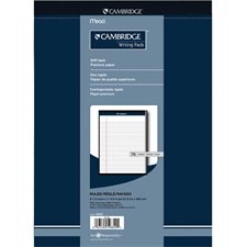 Cambridge® Office Pad Letter. Ruled 5/16”. 70 sheets.8-1/2"x11--3/4". white