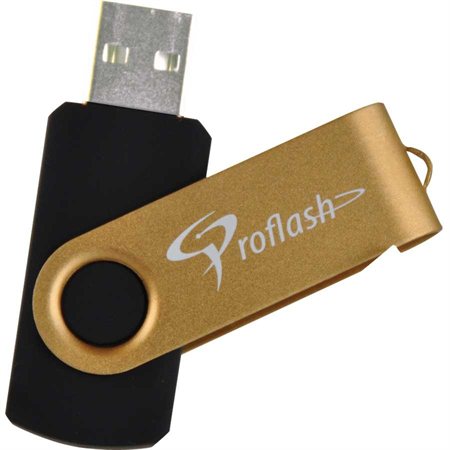 Clé USB à mémoire flash FlipFlash 128 Go or