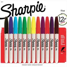 Sharpie® Fine Marker Pack of 12 assorted colours