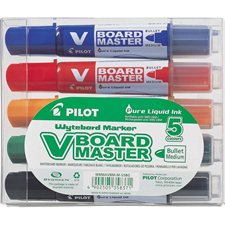 Begreen V Board Master Dry Erase Whiteboard Marker Bullet Point. Pack of 5. assorted colours