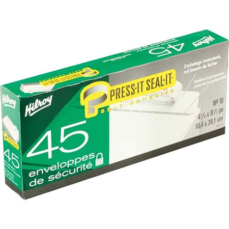 Enveloppe Press-it Seal-it® #10. 4-1 / 8 x 9-1 / 2 po. bte 45 - confidentielle