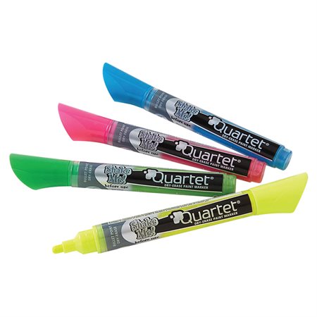 Marqueur de peinture fluorescents effaçables à sec Paquet de 4 en couleurs variées