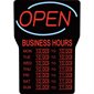 LED open sign with business hours open