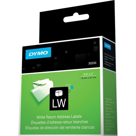 Étiquettes d'adresse de retour pour imprimantes LabelWriter® Expédition 3 / 4 x 2"
