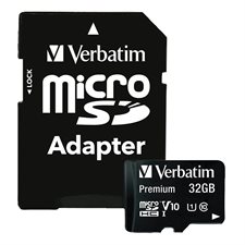 Carte mémoire micro SDHC/SDXC Premium avec adaptateur Classe 10