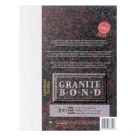 Papier Granite Bond Paquet de 100 blanc