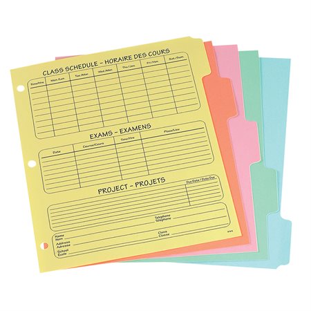 Dividers with Schedule