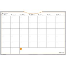 Wallmates® Self-Adhesive Monthly Planning Surface Undated 12 x 18", pkg 2