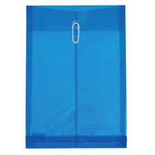 Enveloppe en polyéthylène translucide 9-3/4 x 13-1/2 po. Ouverture verticale. bleu
