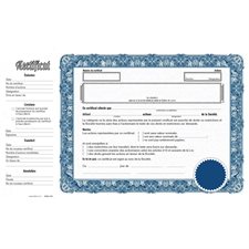 Share certificate Incorporated under the Companies Act of Quebec blue