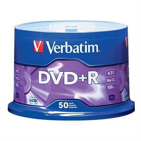 Disque inscriptible DVD+R 16x Paquet de 50