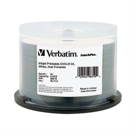 Disque DVD+R imprimable DataLife Plus paquet de 50 (sur axe)