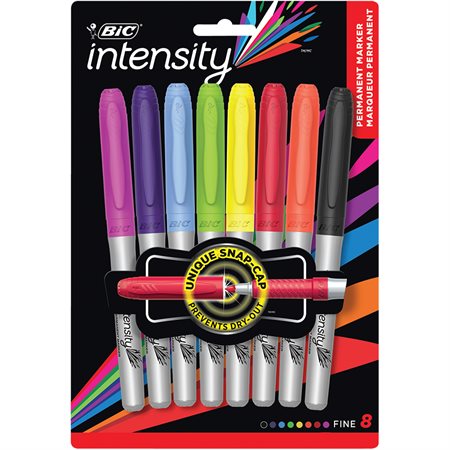 Intensity®  Permanent Marker Package of assorted colours pkg 8