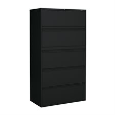 MVL1900 Series Lateral Filing Cabinets 5 drawers black