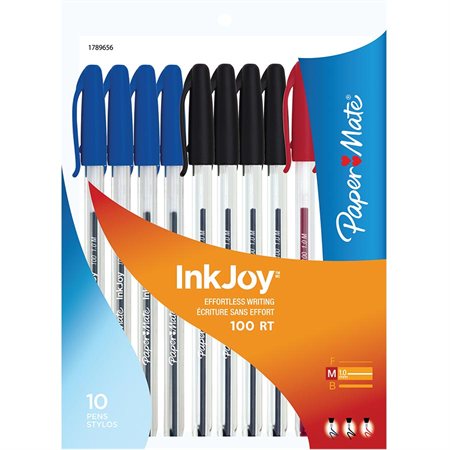 Stylos à bille InkJoy™ 100 Paquet de 10 couleurs standard variées