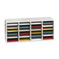Wood Mailroom Organizer 24 compartments, 39-1/4 x 11-3/4 x 16-1/4 in. H grey