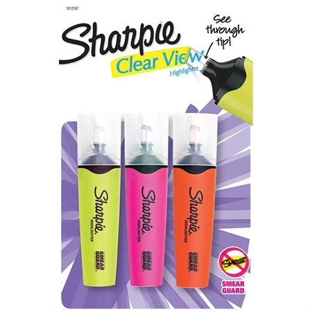 Clear View® Highlighter Package of 3 assorted