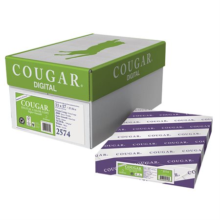 Papier numérique couleur Cougar® Digital Color Boîte de 2000 (4 paquets de 500) tabloïd, 28 lb