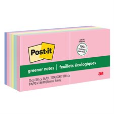 Post-it® Greener Notes - Sweet Sprinkles Collection 3 x 3 in. 100-sheet pad (pkg 12)