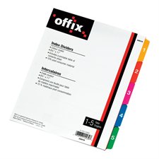 Offix® Colour-Coded Index Dividers 1-5