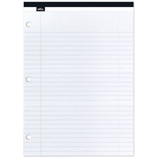 Offix®  Note Pads Letter  (8-1/2 x 11-3/4 in.) ruled 11/32, 3-hole punched, white