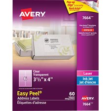 Easy Peel® Clear Mailing Labels 3-1/3 x 4" (60)