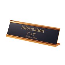 Engraved Plate with Holder With Desk Holder 2 x 8"