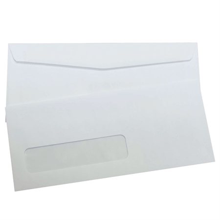 Enveloppe blanche standard Avec fenêtre. #9, 3-7/8 x 8-7/8 po. (bte 500)