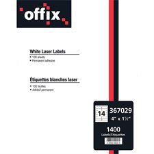 Étiquettes blanches Offix® 4 x 1-1/2" (1400)