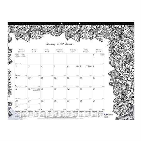 Calendrier sous-main mensuel DoodlePlan™ (2023) 22 x 17" botanica
