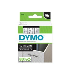D1 Tape Cassette for Dymo® Labeller 12 mm x 7 m black on clear