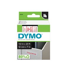Cartouches D1 pour étiqueteuses Dymo® 12 mm x 7 m rouge sur blanc