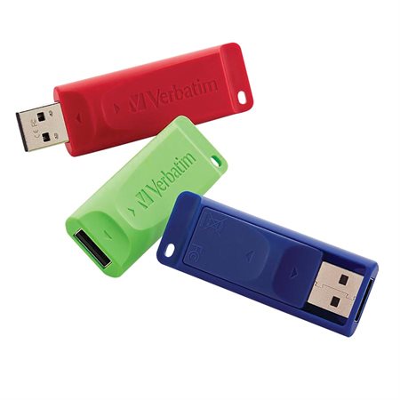 Clé USB à mémoire flash Store 'n' Go Paquet de 3 couleur variétés 8 Go