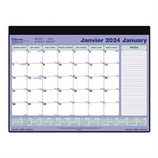 Calendrier sous-main mensuel (2023) Calendrier avec base 24-1/4 x 19-1/4 po