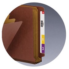 End Tab File Folders with SafeSHIELD® Coated Fastener Technology Legal size, 3 dividers red