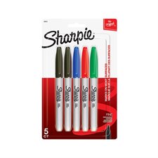 Sharpie® Fine Marker Pack of 5 assorted colours