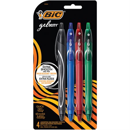 Gel-Ocity™ Retractable Rollerball Pen Pack of 4 assorted colours