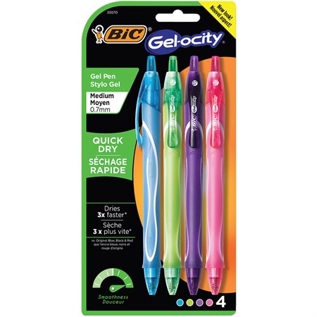 Gel-Ocity™ Retractable Rollerball Pen Pack of 4 assorted fashion colours